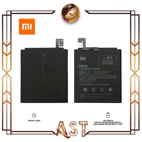 Jual Baterai Xiaomi BM46 Redmi Note 3 BM 46 Tanam Bat Model Original