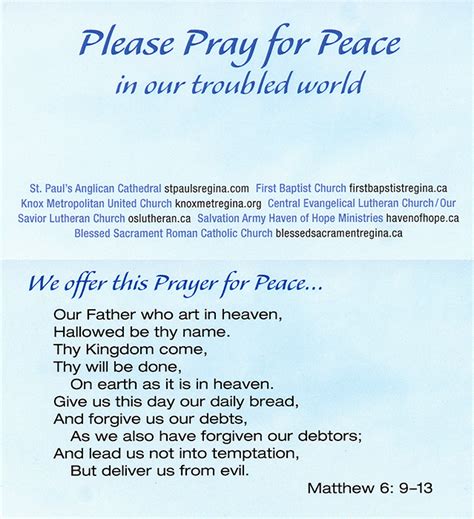 Peace Prayer Combined | News from Our Parish