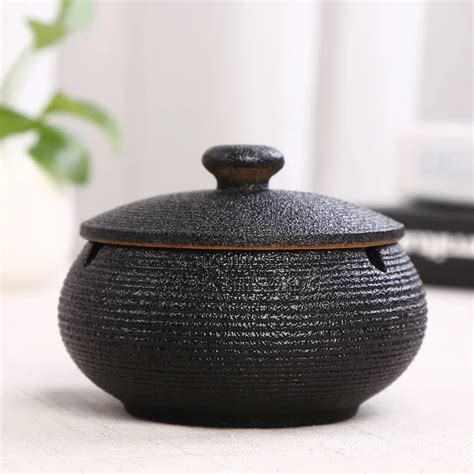 Decorative Oriental Ashtray - Smokeless, Large Ceramic Body in 9 Colors ...