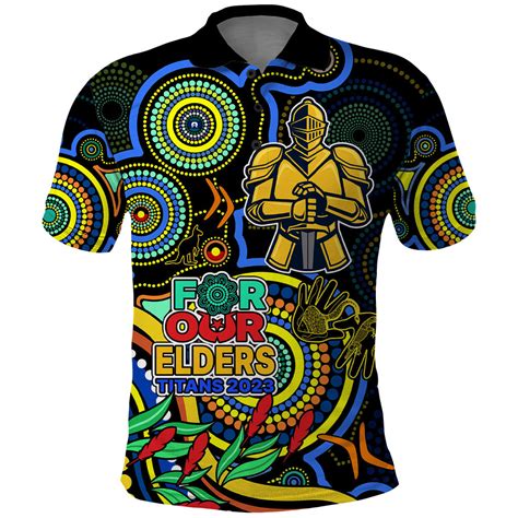 Titans Rugby Aboriginal Art Polo Shirt Naidoc Indigenous Tribal Fegrin