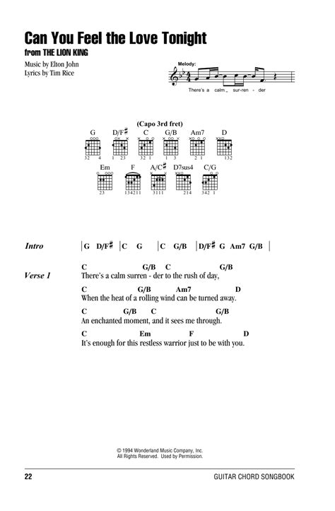 Can You Feel The Love Tonight From The Lion King By Elton John Sheet