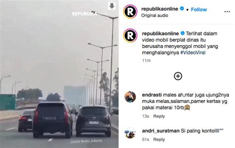 Viral Mobil Pelat Polisi Intimidasi Pengemudi Lain Republika Online