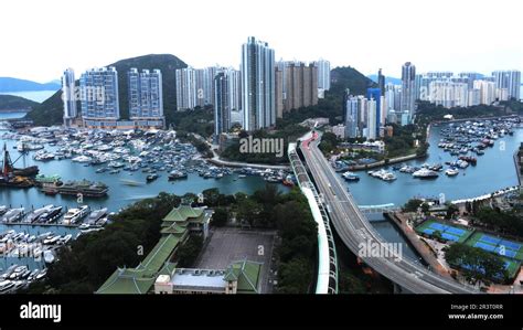 The Elevated Mtr South Island Line Track In Wong Chuk Hang Hong Kong