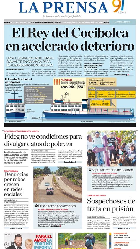 La Prensa Nicaragua Lunes 18 De Septiembre De 2017 Infobae