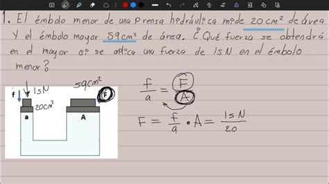 Ejercicios Con La Prensa Hidráulica Examen Unam Youtube