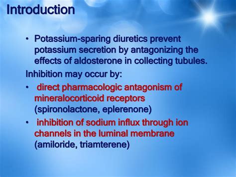 Potassium Sparing Diuretics Ppt Download