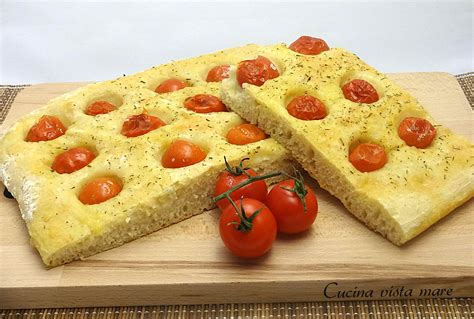 Focaccia Con Pomodorini Cucina Vista Mare