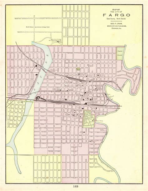 1898 Antique FARGO Street Map of Fargo North Dakota City Map | Etsy