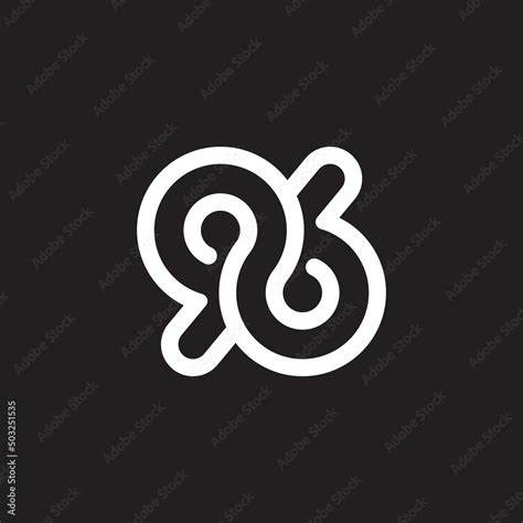 Number 96 White Vector Minimalistic Linear Number On Black Background Logo Icon In A Simple