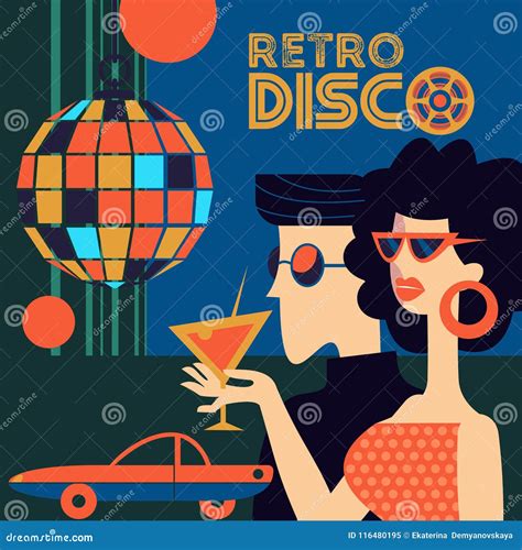 Retro Disco Party Vector Illustration Stock Vector Illustration Of