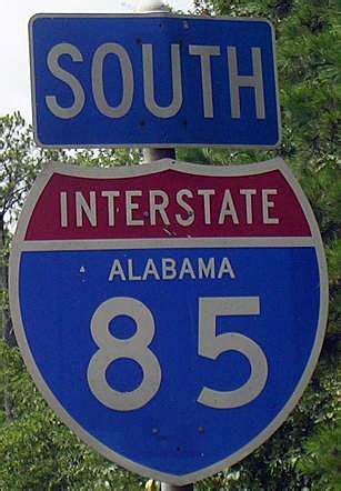 Alabama Interstate 85 AARoads Shield Gallery Interstate Highway