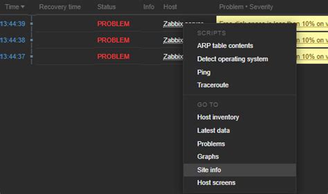 Customizing Zabbix Popup Menus Security Blog