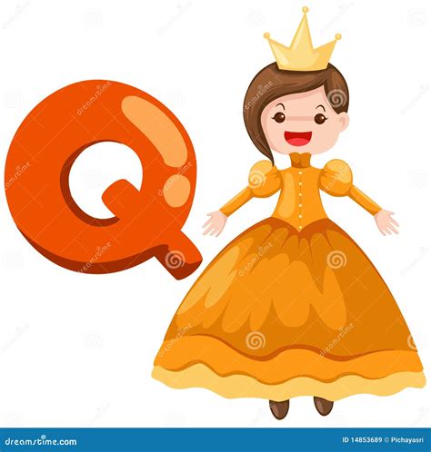 Alphabet Q For Queen Stock Vector Illustration Of Alphabet