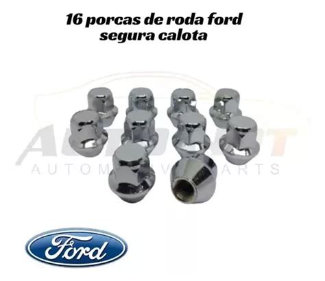 16 Porcas Cromadas Roda Ford Segura Calota Fiesta Ka Focus