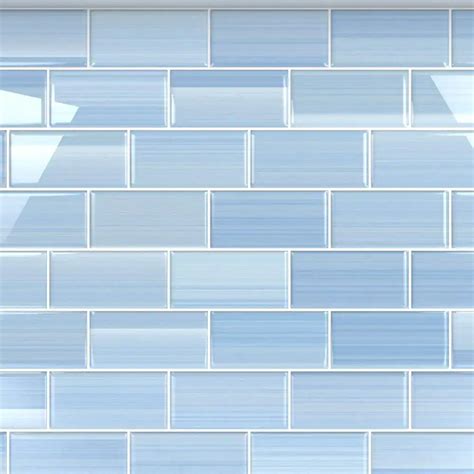 Bodesi Big Blue 3 In X 6 In Glass Tile For Kitchen Backsplash And Showers 10 Sq Ft Per Box