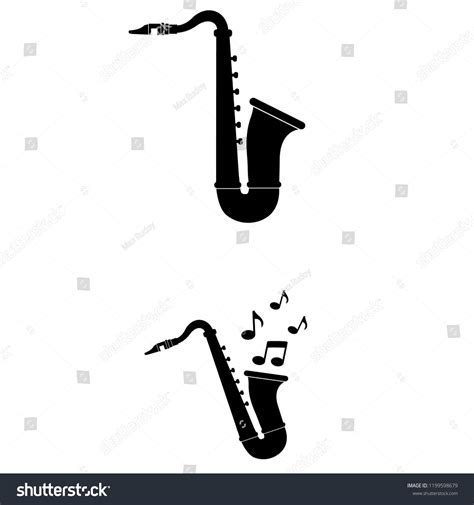 Saxophone Icon Logo On White Background Stock Vector (Royalty Free) 1199598679 | Shutterstock