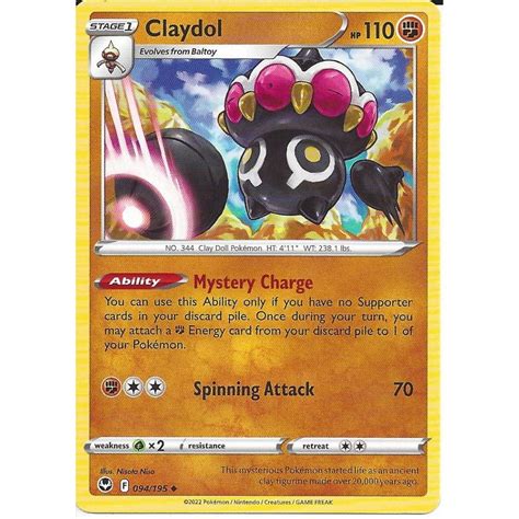 Pokemon Trading Card Game 094 195 Claydol Uncommon Card SWSH 12