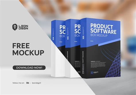 Free Software Product Box Mockup Psd Creativebooster