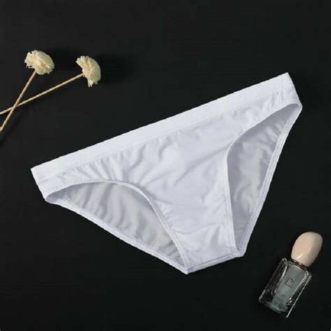 Mens Sexy Low Rise Ice Silk Panties Knickers Bikini Underwear