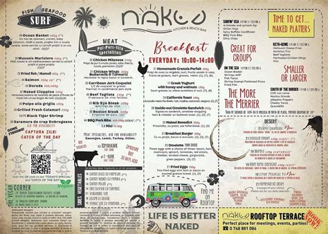 Speisekarte Von Naked Kitchen Beach Bar Bukarest