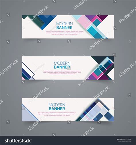 Collection Horizontal Business Banner Set Vector Stock Vector Royalty