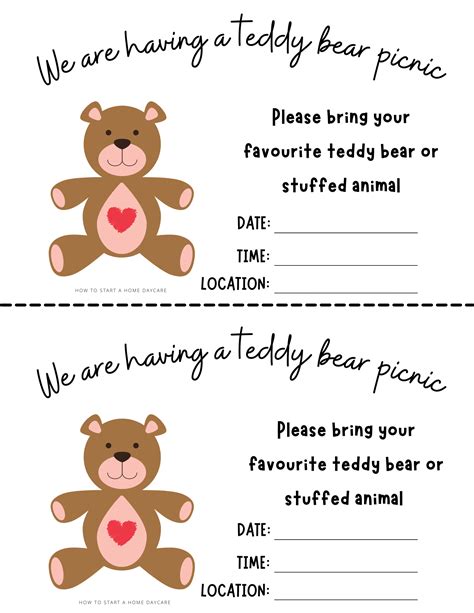 Teddy Bear Picnic Invitation | Teddy bear picnic, Teddy bear picnic birthday, Teddy bear