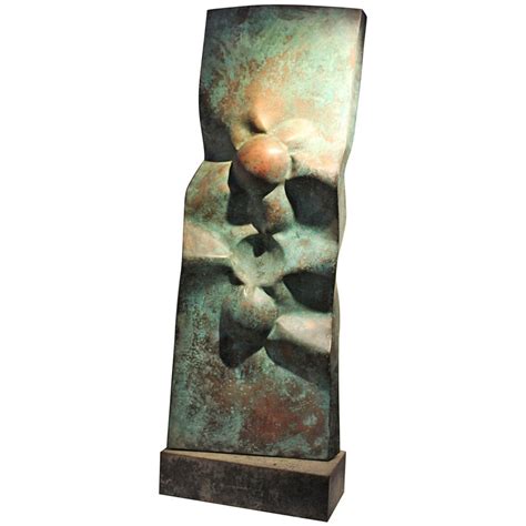 Antique Brass Oxidized Sculpture "2+1" By Alain Vuillemet, Signed and Dated at 1stdibs