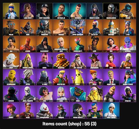 55 Skins Full Access L Og Neo Versa L Ruby Shadows L Thegrefg L Skull Trooper L Neo Versa L