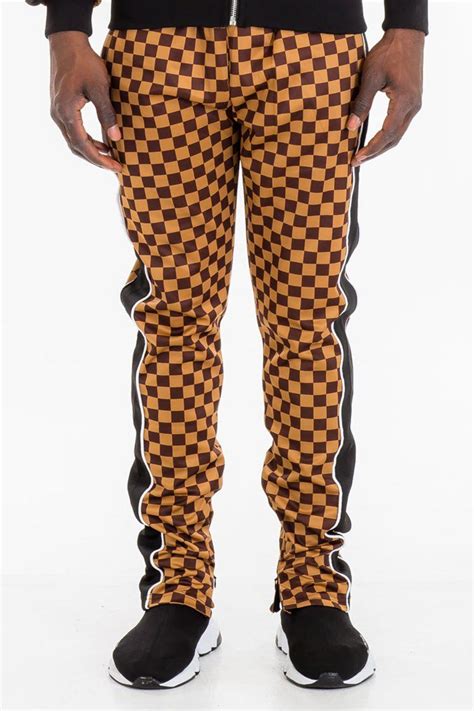 Weiv Full Checkered Track Pants Tp0512 Brown Karmaloop