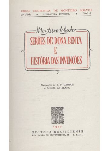 Sebo do Messias Livro Serões de Dona Benta História das Invenções