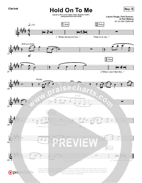 Hold On To Me Sheet Music PDF Lauren Daigle PraiseCharts