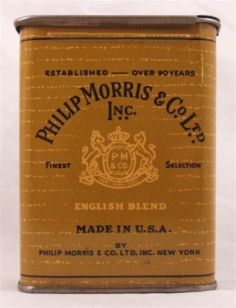 Vintage Philip Morris Co English Blend Cigarettes Tin Tins