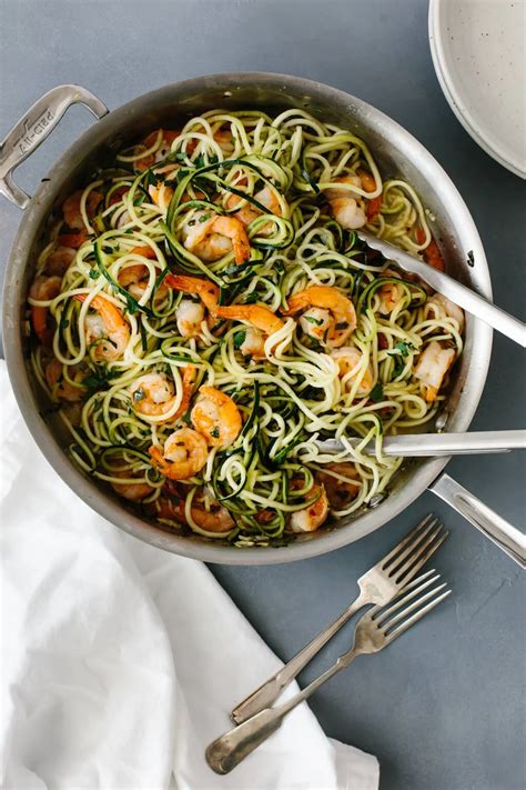 Zucchini Pasta With Lemon Garlic Shrimp Downshiftology