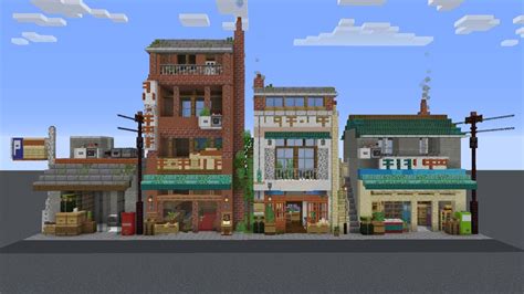 Minecraft Street Shops Minecraft City Minecraft Architecture