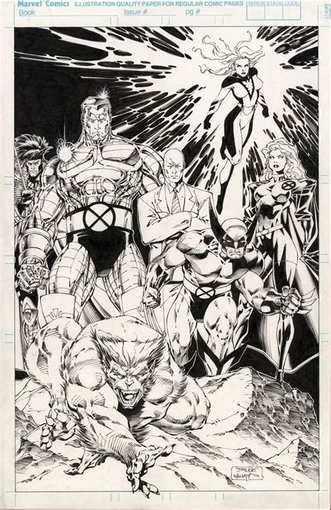 Great X Men Piece In Black White By Jim Lee And Scott Williams Jim