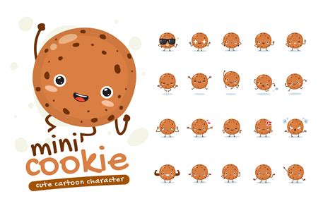 Mini Cookie Mascot Character Set 830523 Vector Art At Vecteezy