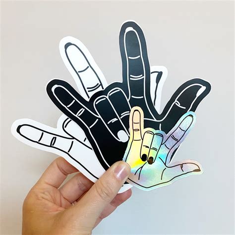 ILY ASL Stickers Woman S Hand Stickers ASL I Love You Sign Language