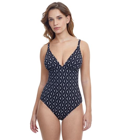 Profile By Gottex Womens Supreme Deep V Neck One Piece Swimsuit At