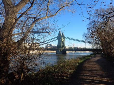 Hammersmith Bridge From The Thames Path Marathon Cc By Sa