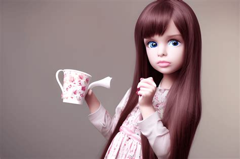 Beautiful Miniature Girls in Long Maxi Dresses · Creative Fabrica