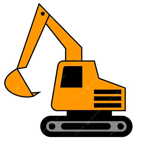 Mini Excavator Cartoon Simple Drawing Vector Transparent, Excavator, Excavator Vector ...