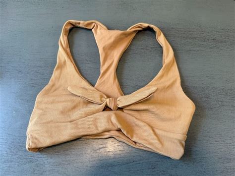 NEW Brown Ribbed L SPACE Swimsuit Bikini Top Size Large EBay