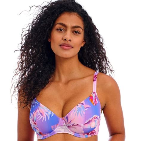 Freya Swim Miami Sunset UW Plunge Bikini Top Storm In A D Cup USA