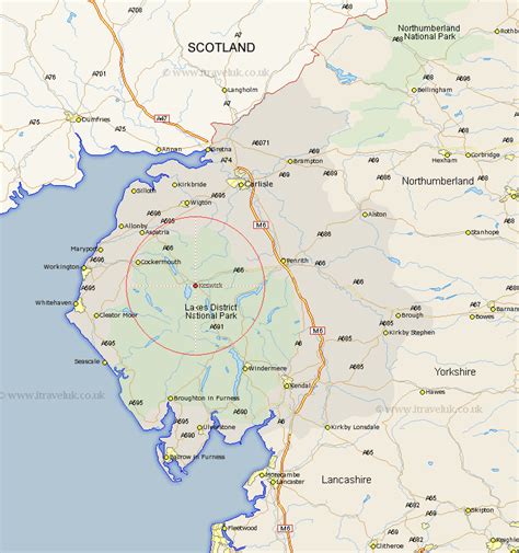 Keswick Map Street And Road Maps Of Cumbria England Uk