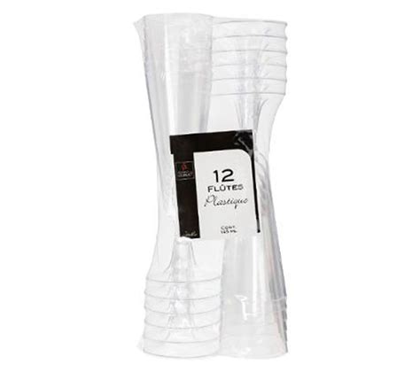 Lot De 12 Flûtes à Champagne réutilisable 15cl Transparent