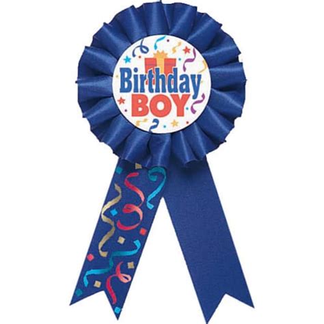 Birthday Boy Award Ribbon Blue One Size Wearable Accessory For