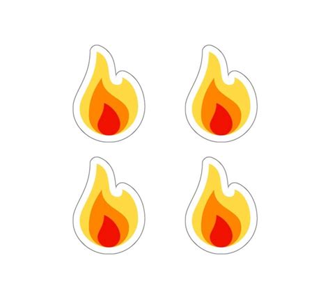 Flame Emoji Sticker Sheet Mini Fire Emoji Kiss Cut Stickers Sticker