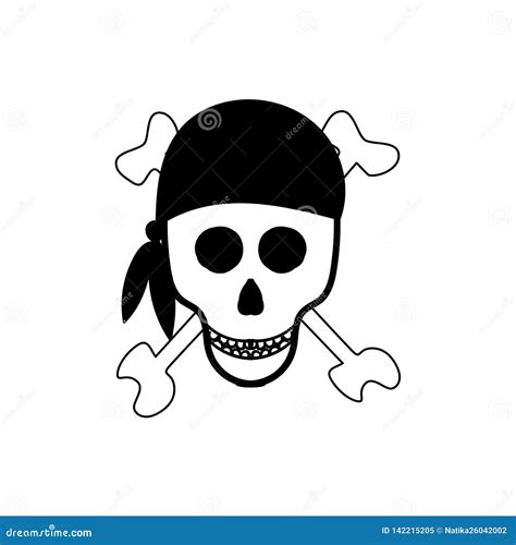 Skull And Bones Pirate Sign Vector Illustration Stock Vector