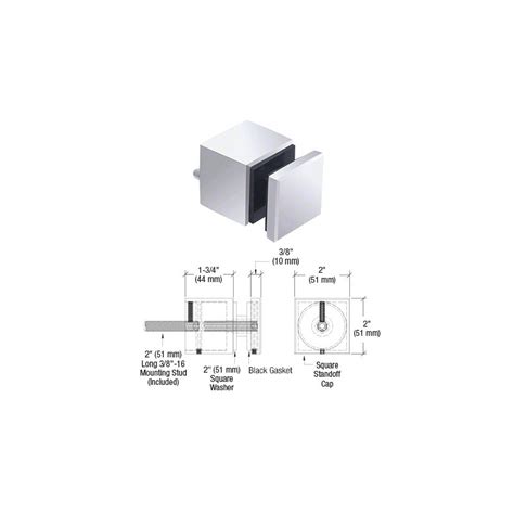 Crl Glass Rail Square Standoff Base And Cap