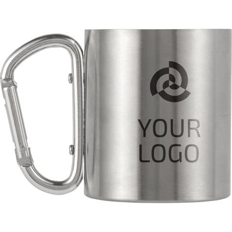 Printed Stainless Steel Double Walled Mug Nella Silver Mugs